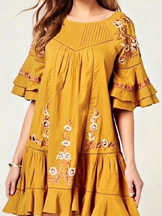 Free People Dresses & Skirts - Free People Pavlo Floral Embroidered Mini Dress Size Large